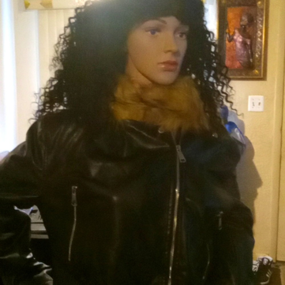 Leather fax coat